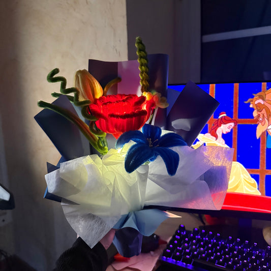 Bouquet lumineux « La belle et la bête »